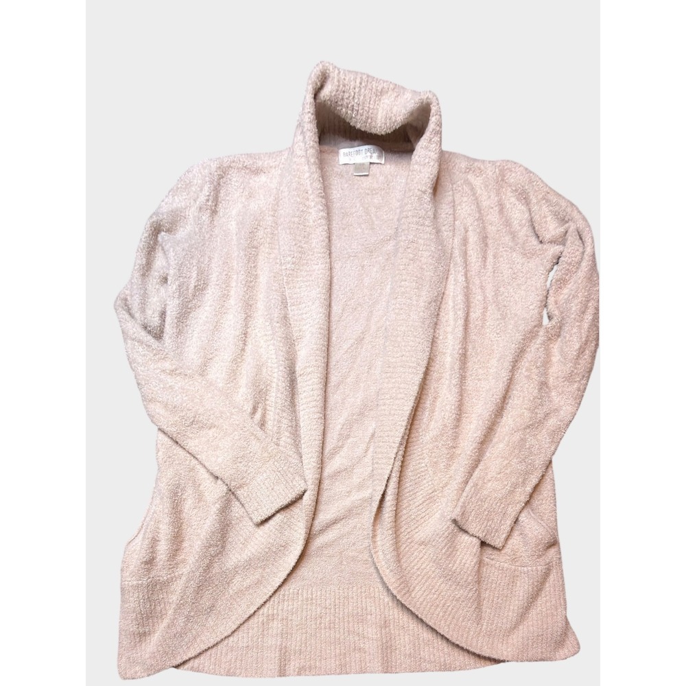 Barefoot Dreams CozyChic Lite Circle Cardigan Taupe Open Front XS/S T10